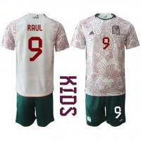 Dětský Fotbalový dres Mexiko Raul Jimenez #9 MS 2022 Venkovní Krátký Rukáv (+ trenýrky)